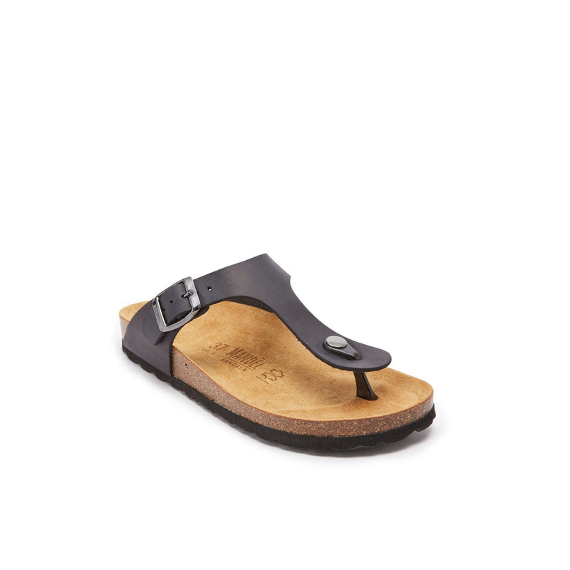 Blanca Oiled Leather Black Clogs - Women's