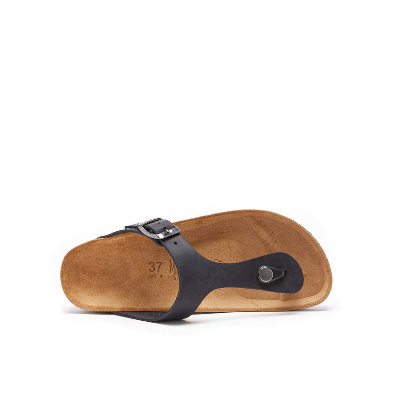 Blanca Oiled Leather Black Clogs - Women's