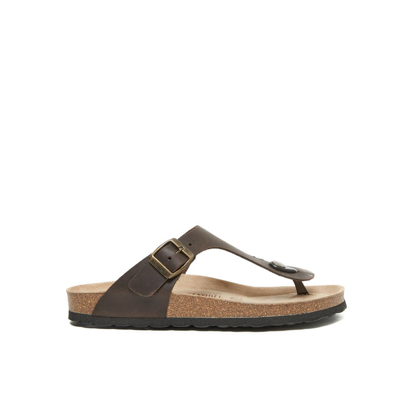 Blanca Oiled Leather Dark Brown Clogs - Women's