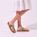 Blanca Nubuck Olive Green Clogs - Women's