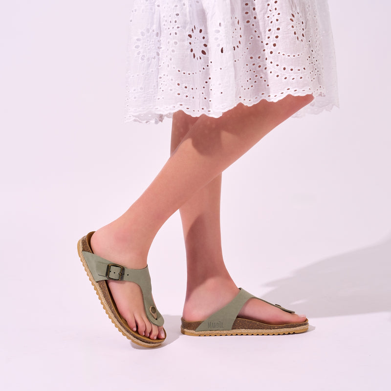 Blanca Nubuck Olive Green Clogs - Women's
