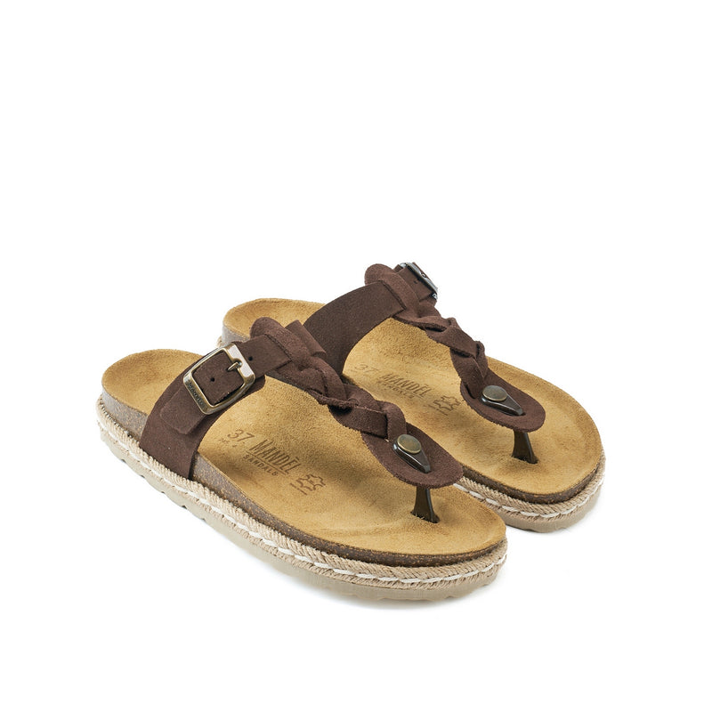 Tongs Sandales Luna Suede Dark Brown - Femme