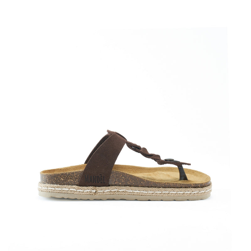 Tongs Sandales Luna Suede Dark Brown - Femme