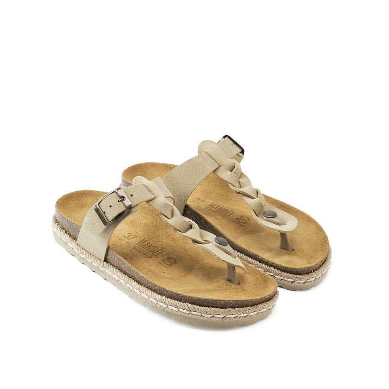 Flip Flops Sandals Luna Suede Beige - Women