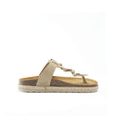 Flip Flops Sandals Luna Suede Beige - Women