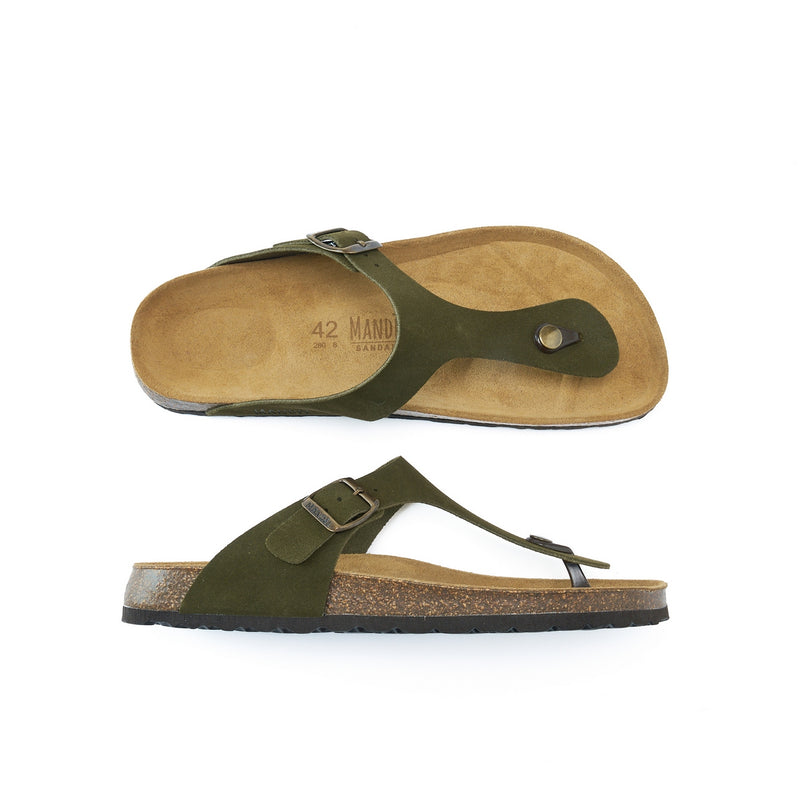 Tongs David Suede Moss Green - Homme