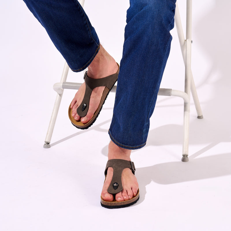 David Nubuck Gray Clogs - Men