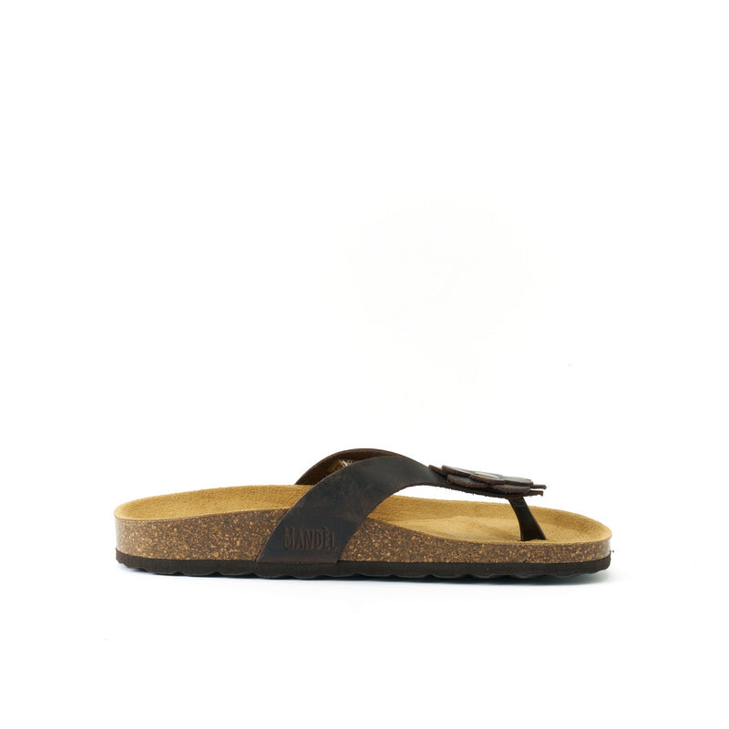 Lene Oiled Leather Dark Brown Clogs - Women's