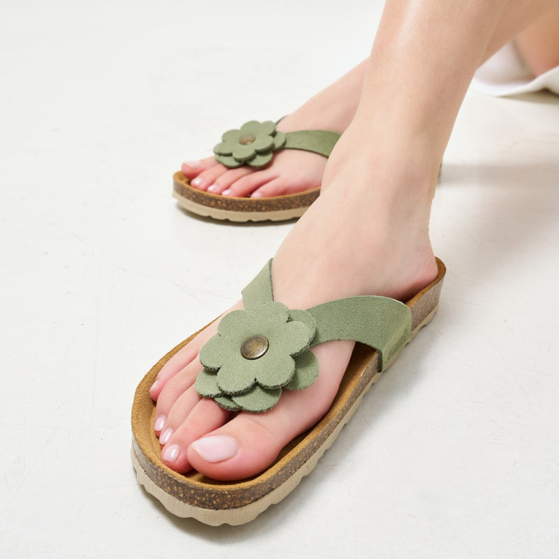 Lene Suede Clogs Rosemary Green - Women's
