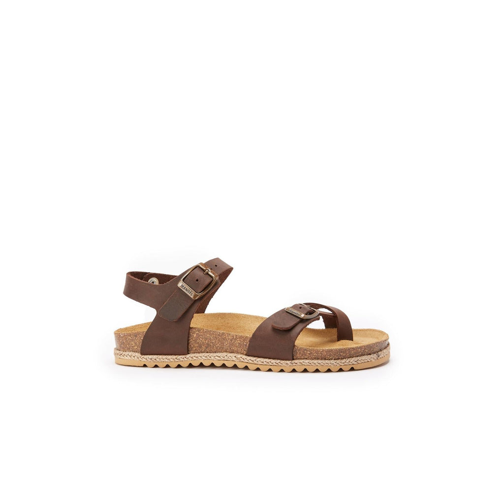 Sandalias Elisa Oiled Leather Dark Brown - Mujer