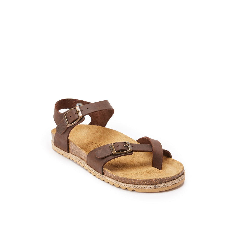 Sandalias Elisa Oiled Leather Dark Brown - Mujer