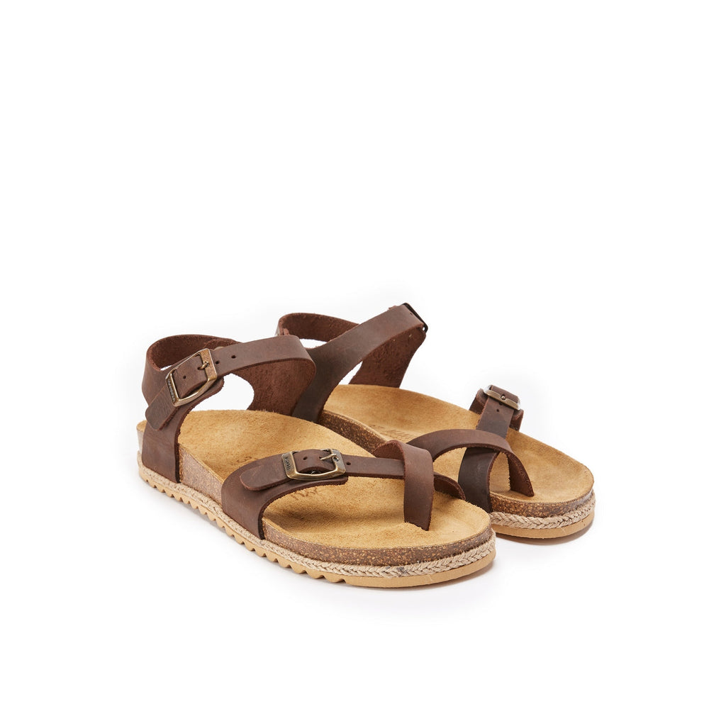Sandalias Elisa Oiled Leather Dark Brown - Mujer