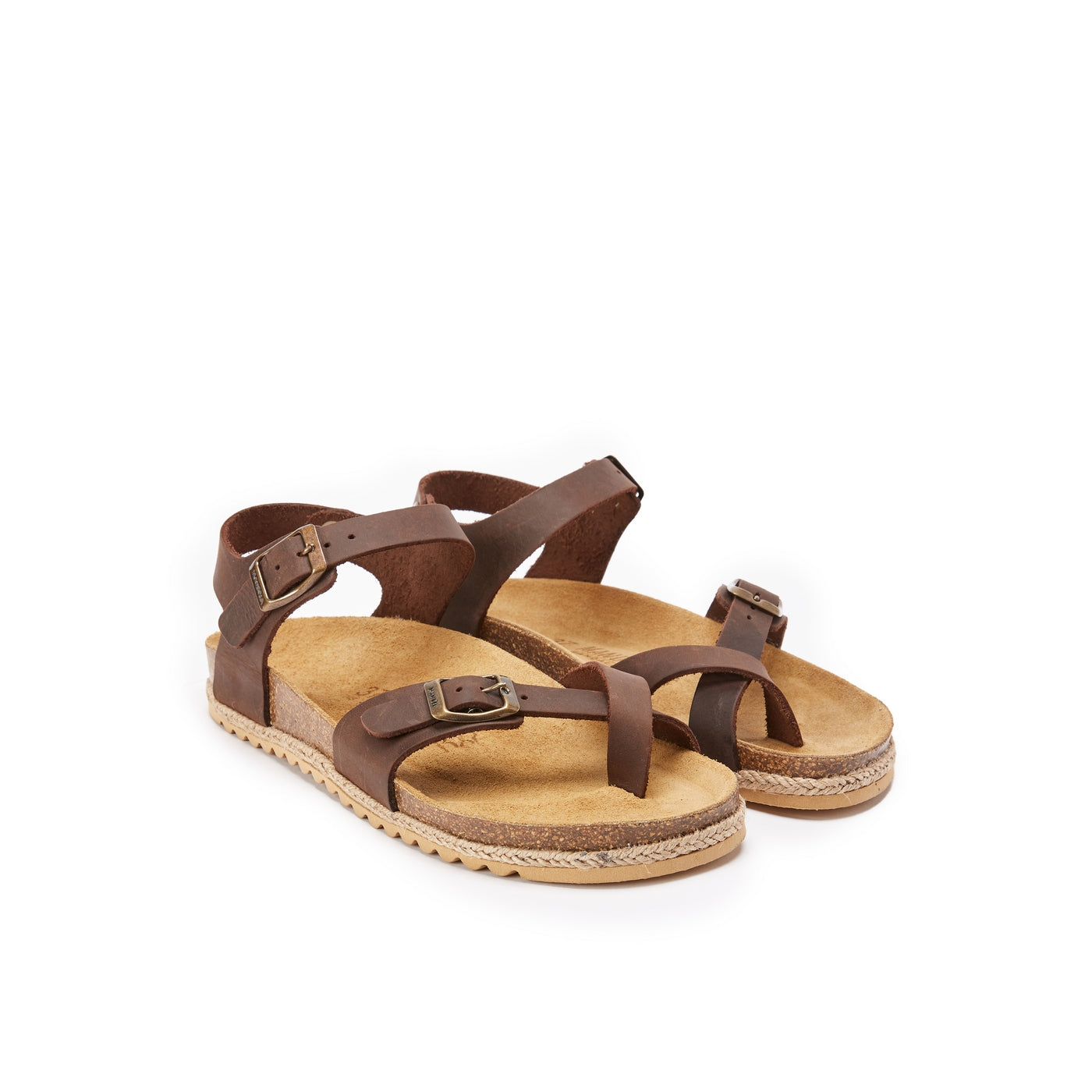 Sandalias Elisa Oiled Leather Dark Brown - Mujer