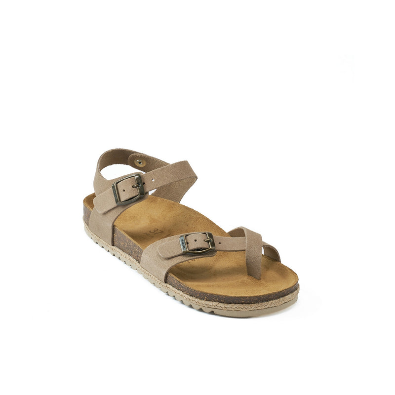 Tongs Elisa Suede Taupe - Femme