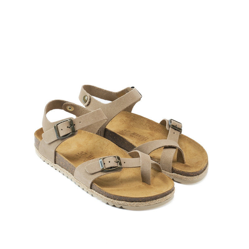 Tongs Elisa Suede Taupe - Femme