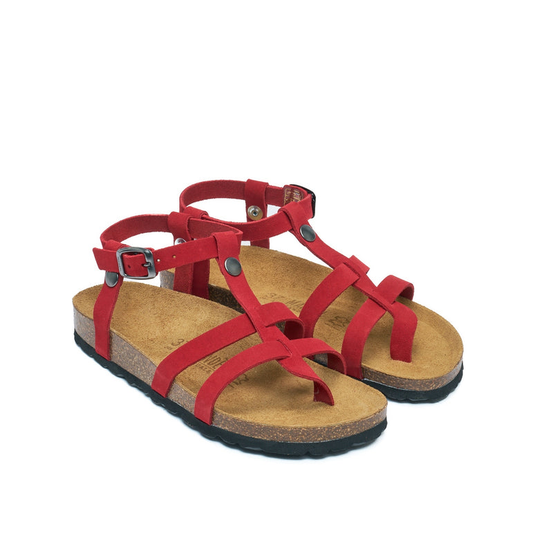 Nina Suede Red Sandals - Women