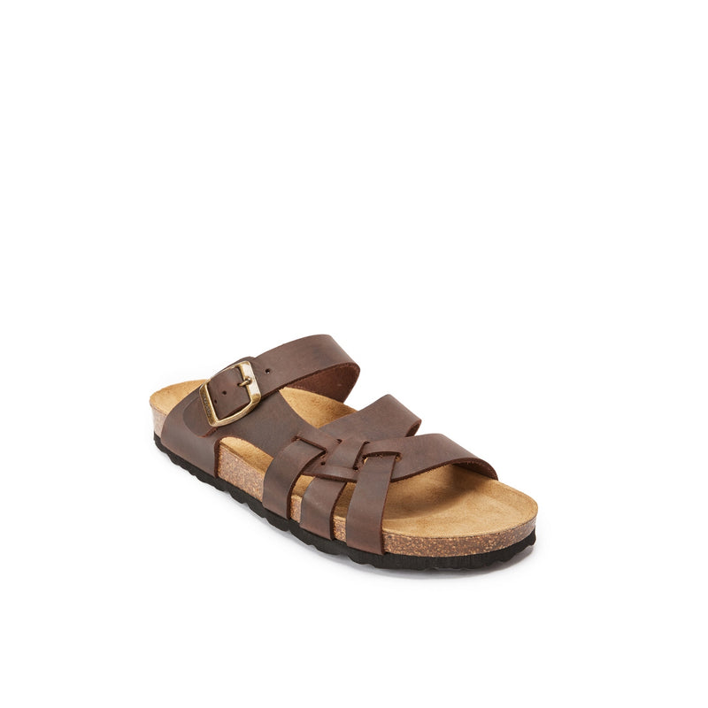 Sandales Alvaro Oiled Leather Dark Brown - Femme