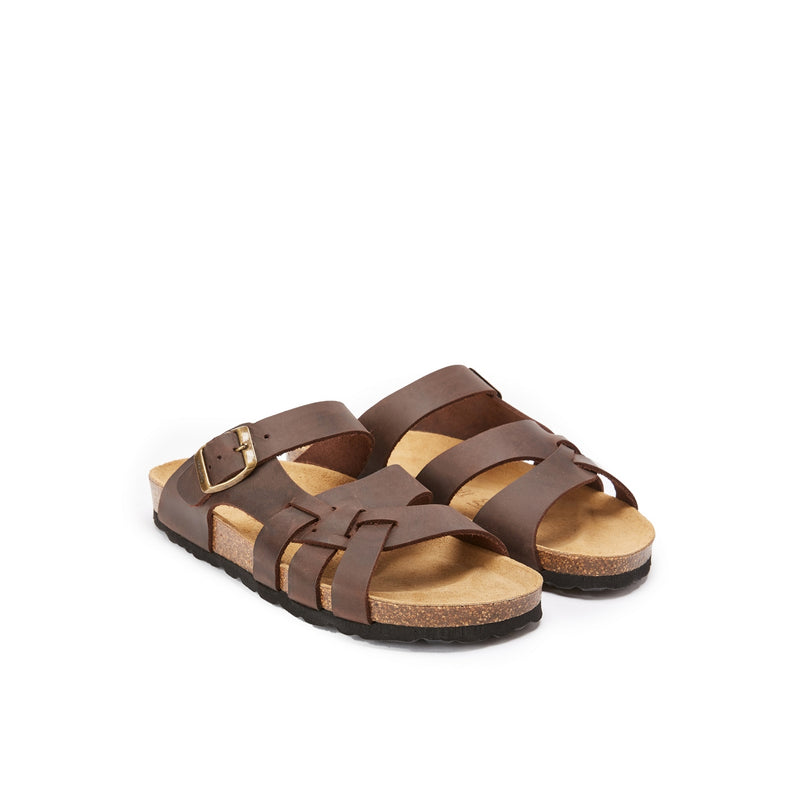 Sandales Alvaro Oiled Leather Dark Brown - Femme