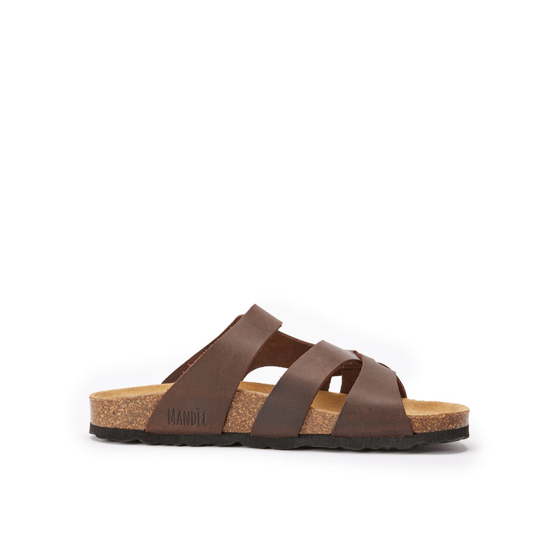 Sandales Alvaro Oiled Leather Dark Brown - Femme