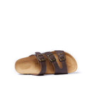 Paco Oiled Leather Dark Brown Sandals - Women