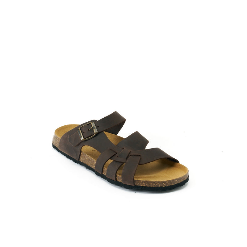Alvaro Oiled Leather Dark Brown Clogs - Men's