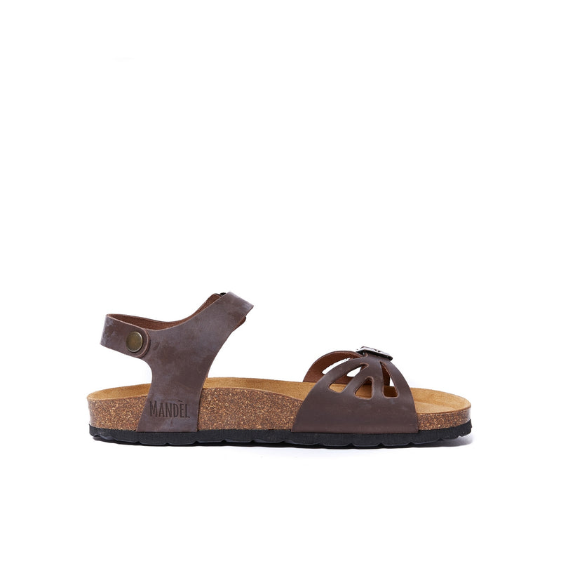 Sandales Neva Oiled Leather Dark Brown - Femme