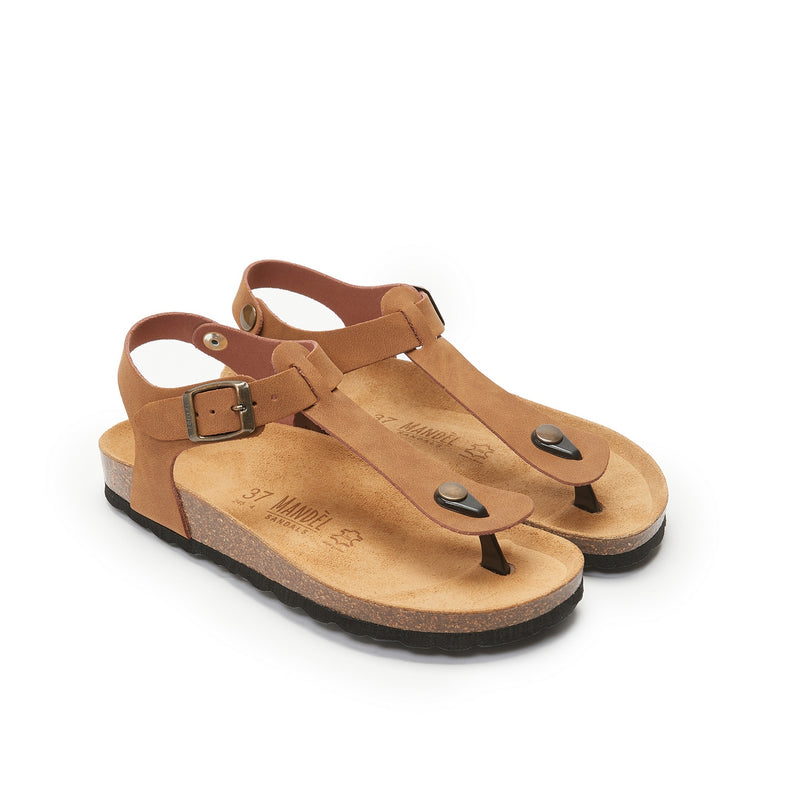 Tongs Leon Cognac Brown - Femme