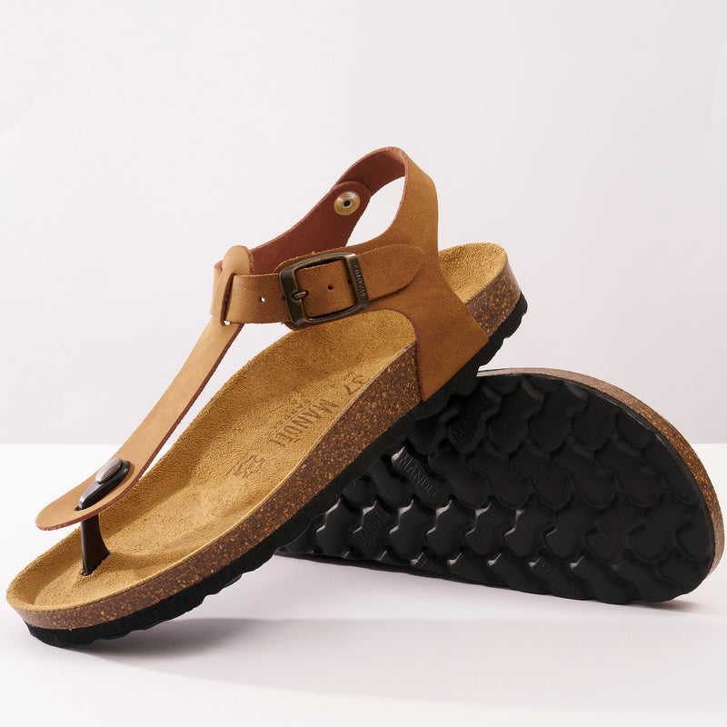 Tongs Leon Cognac Brown - Femme