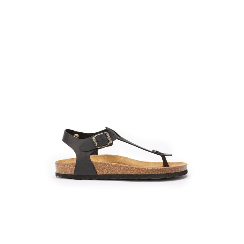 Tongs Leon Oiled Leather Black - Femme