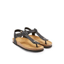 Tongs Leon Oiled Leather Black - Femme