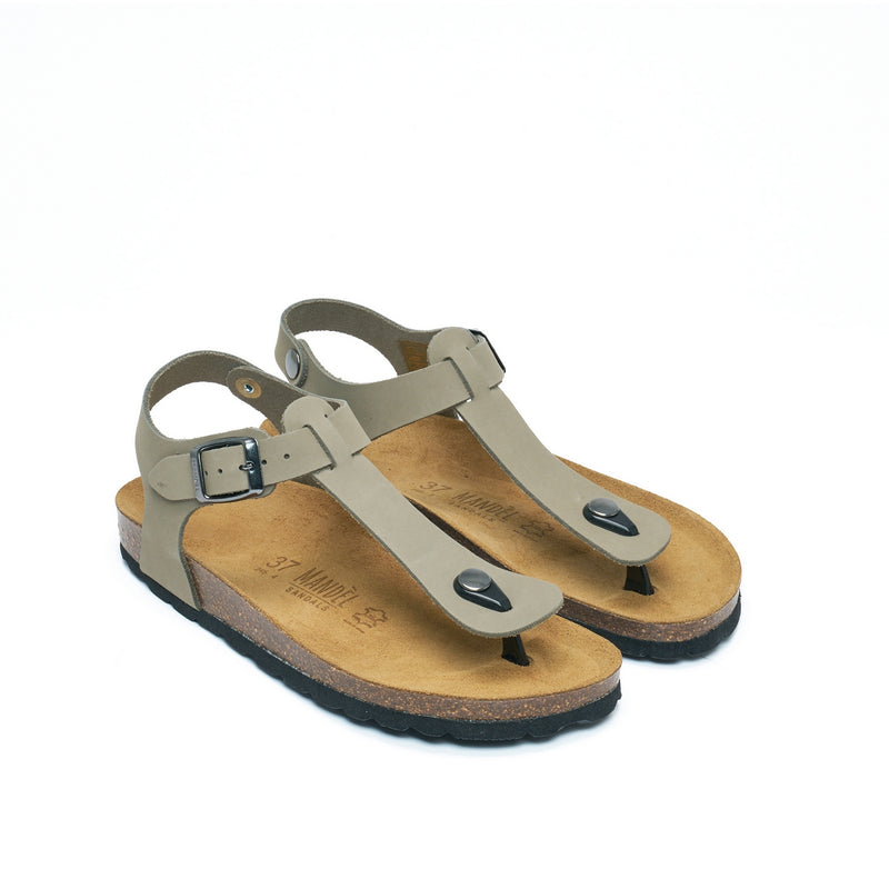 Tongs Leon Nubuck Grey - Femme