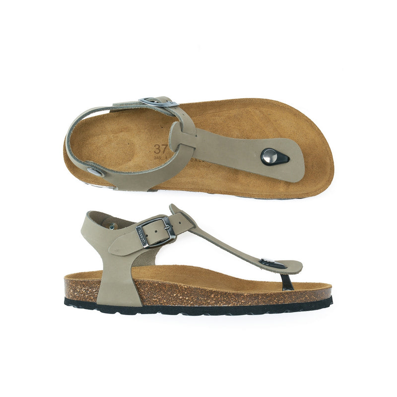 Tongs Leon Nubuck Grey - Femme