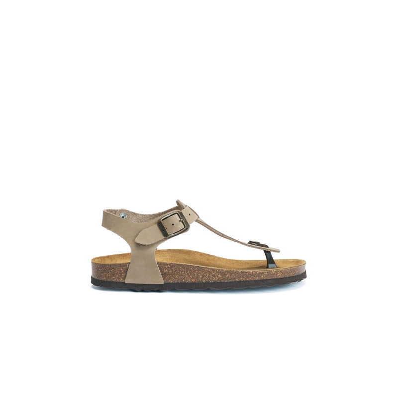 Tongs Leon Nubuck Taupe - Femme