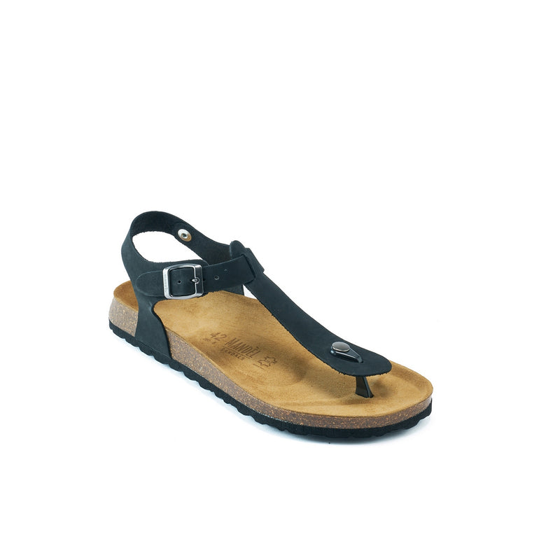 Leon Nubuck Black Flip Flops - Men