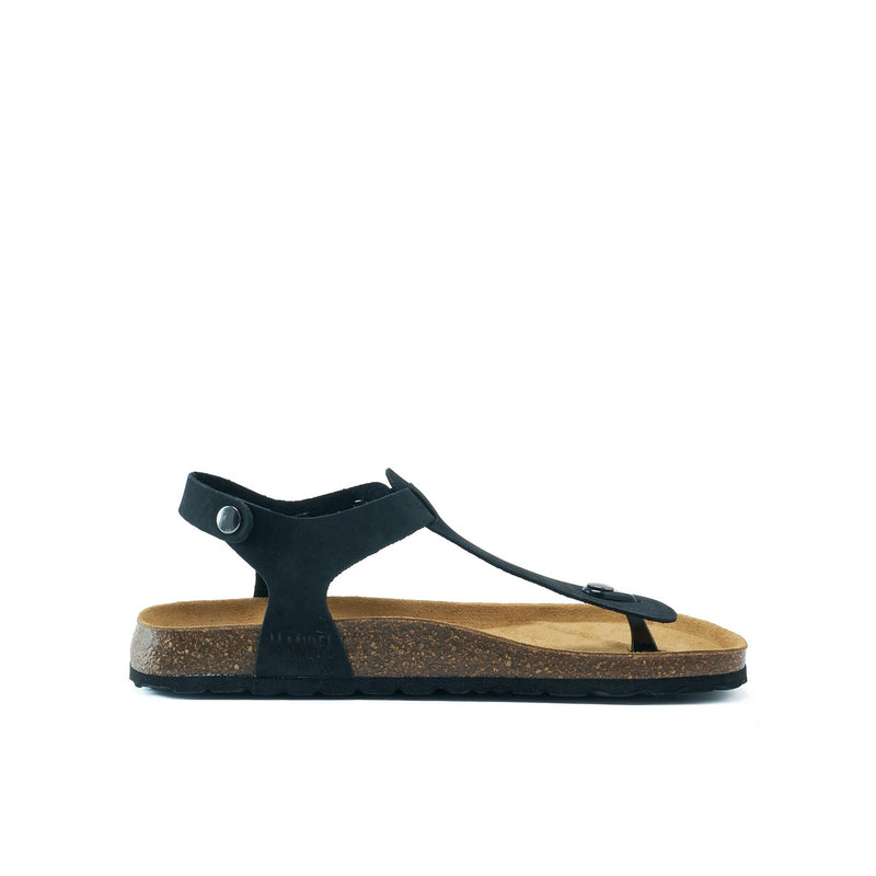 Leon Nubuck Black Flip Flops - Men