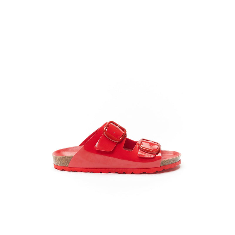 Sandales Alberto Big Buckle Patent Red - Femme