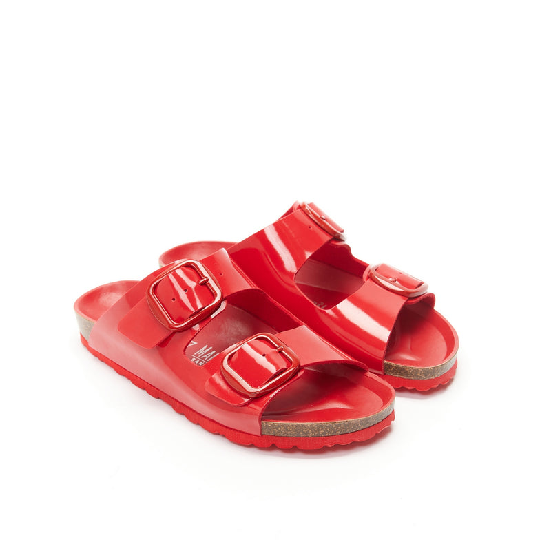 Sandales Alberto Big Buckle Patent Red - Femme