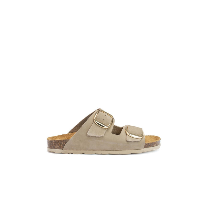 Alberto Big Buckle Nubuck Taupe - Women's