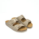 Alberto Big Buckle Nubuck Taupe - Women's