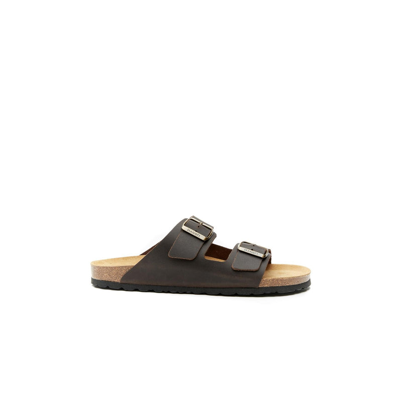 Alberto Oiled Leather Dark Brown Sandals - Men