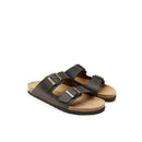 Alberto Oiled Leather Dark Brown Sandals - Men