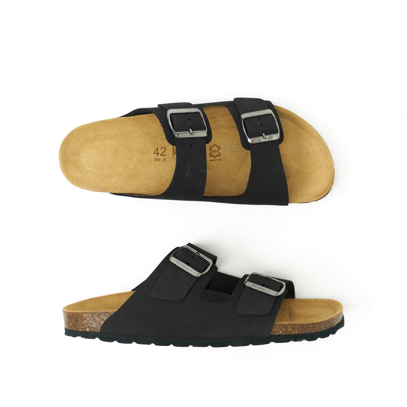 Alberto Nubuck Black Clogs - Men