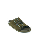 Ana Suede Moss Green Sandals - Women
