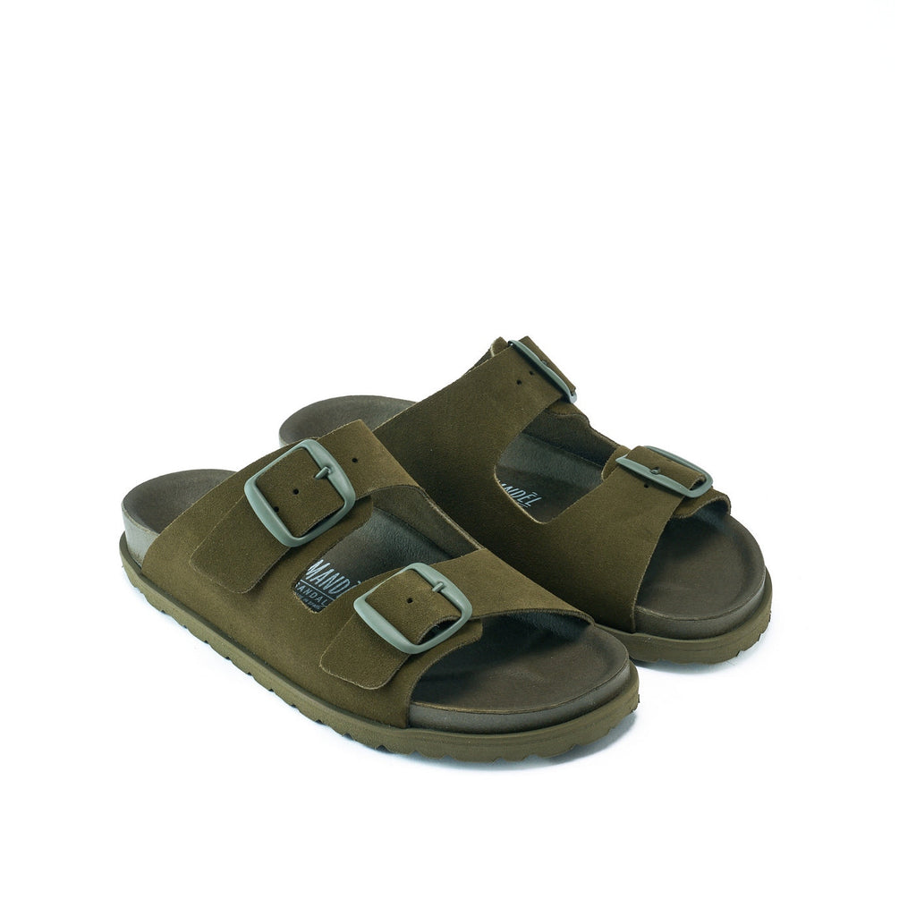 Ana Suede Moss Green Sandals - Women