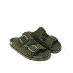 Ana Suede Moss Green Sandals - Women