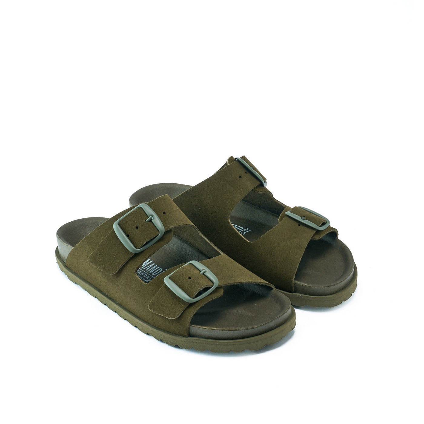 Ana Suede Moss Green Sandals - Women