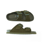 Ana Suede Moss Green Sandals - Women