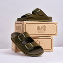 Mandel - Ana Suede Moss Green Sandals - Women's