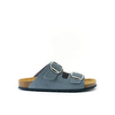 Alberto Big Buckle Nubuck Ultramarine Clogs - Women's