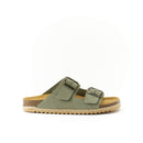 Alberto Nubuck Olive Green Clogs - Women